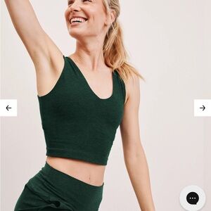 Beyond Yoga Good Day Space Dye Crop Tank (spruce Heather)